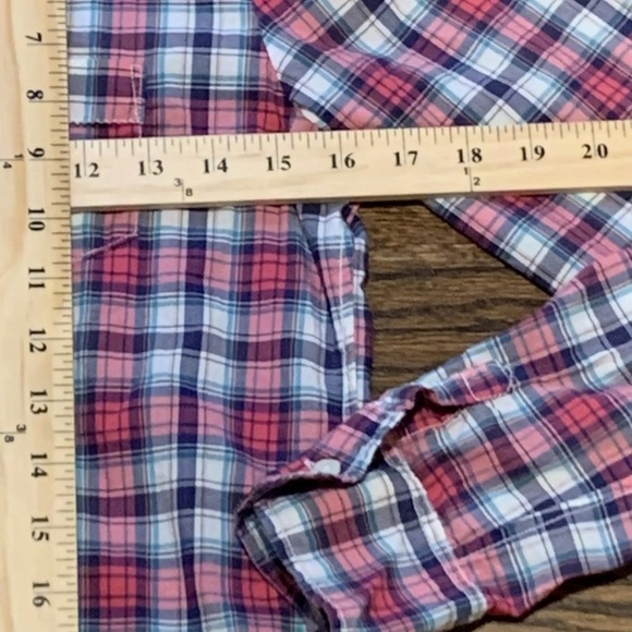 American Eagle Womens Pink Plaid Button Up, Classic Prep Fit, Size Small Petite - Picture 7 of 10